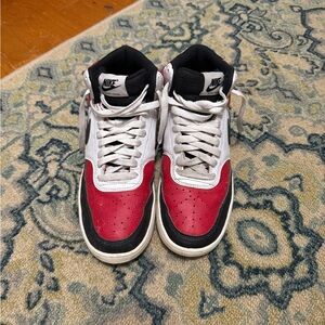 Nike Red and Black Court Vision Mid
Size 8